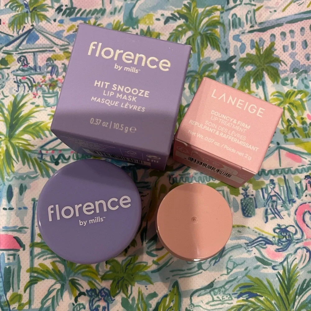 Florence by Mills Hit Snooze Lip Mask & Laneige Bouncy Firm Lip Treatment Lot